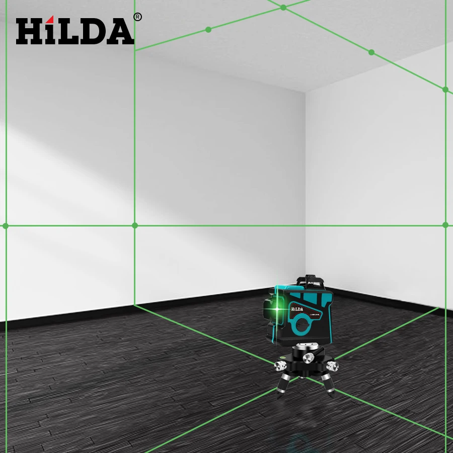 

Laser Level 12 Lines 3D Level Self-Leveling 360 Horizontal And Vertical Cross Super Powerful Green Laser Level