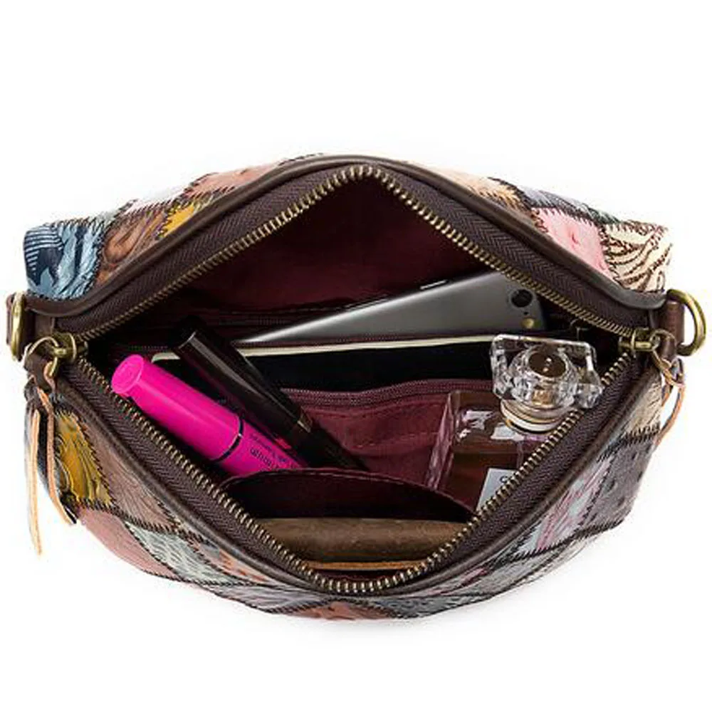 

Crossbody Bag for Women Shell Bag Genuine Leather Shoulder Bags Female Floral Handbags Small Lady Colorful Messenger Bags