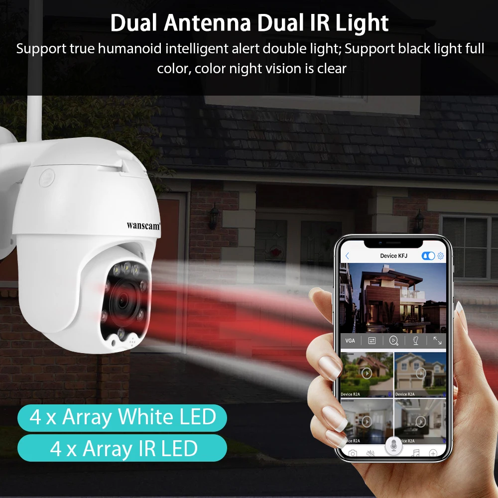 IP камера наружная водонепроницаемая 1080P Wi Fi 4 кратный зум 360 °|Камеры