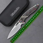 Складной нож RIKE RK1902 M390 из стали, титановая импортная ручка из углеродного волокна, карманный инструмент для выживания на природе, для повседневного использования, кухонные ножи
