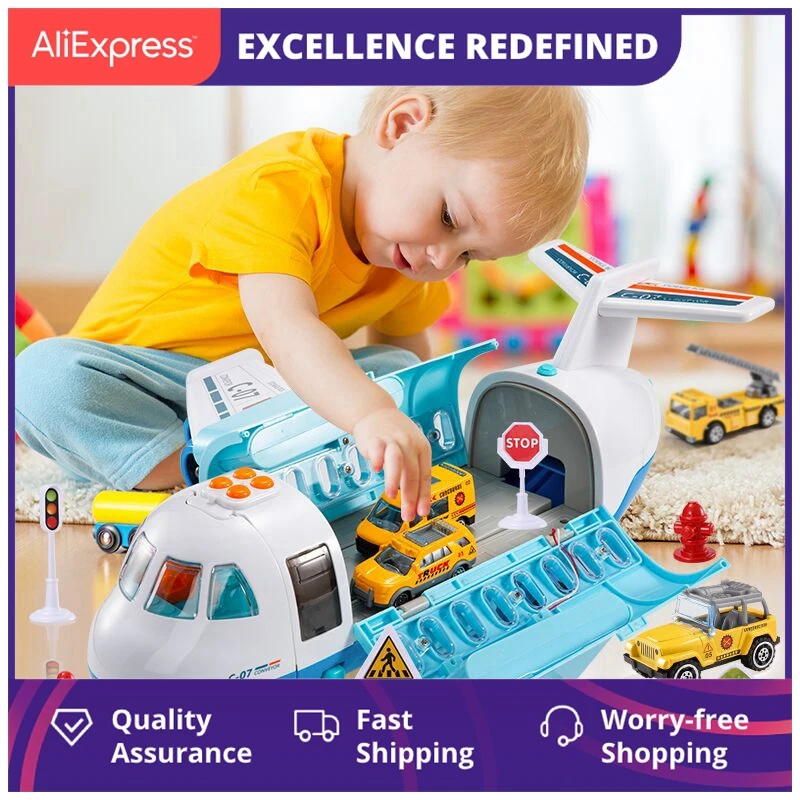 

Самолет распылитель тумана детские игрушки машинки для мальчиков с 6 литыми строительными автомобилями обучающие игрушки для детей от 2 до 4...