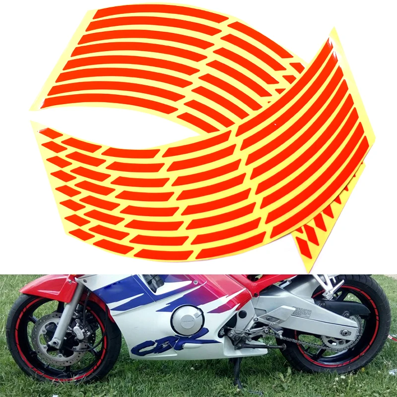 

Флуоресцентная наклейка на колесо для автомобиля и мотоцикла, 17-19 дюймов, водонепроницаемая, для Ducati, Yamaha, kawasaki, Honda, Suzuki