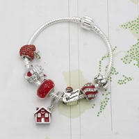wholesale diy finished charm bracelet red womens bracelet santa claus coming bracelet christmas gifts