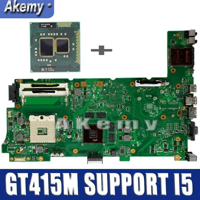 Akemy N73SM материнская плата для ноутбука REV.2.0 ASUS N73S N73SV 2 RAM слот с GT410M/2G Графический