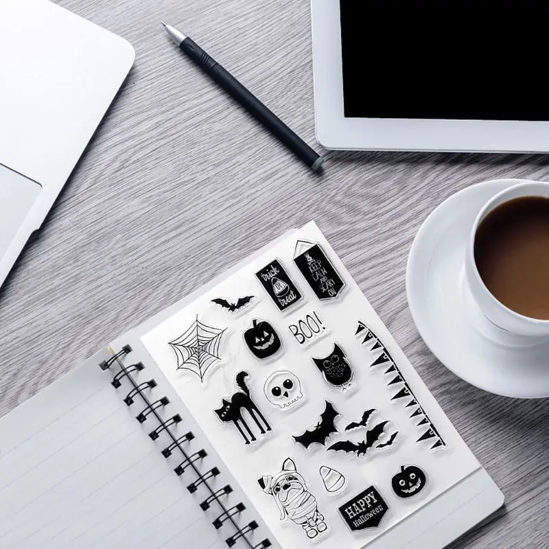Силиконовый прозрачный штамп для печати на хэллоуин сделай сам скрапбукинг