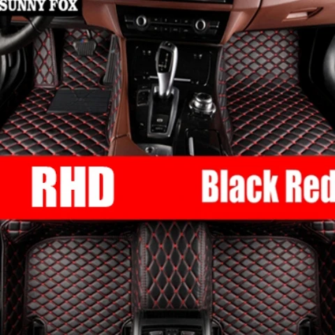 SUNNY FOX правый руль/RHD автомобильные коврики для Mercedes Benz A B C E class W211 W212 W204 W205 W176 W169 W245 W246 6D все - Название цвета: Black Red