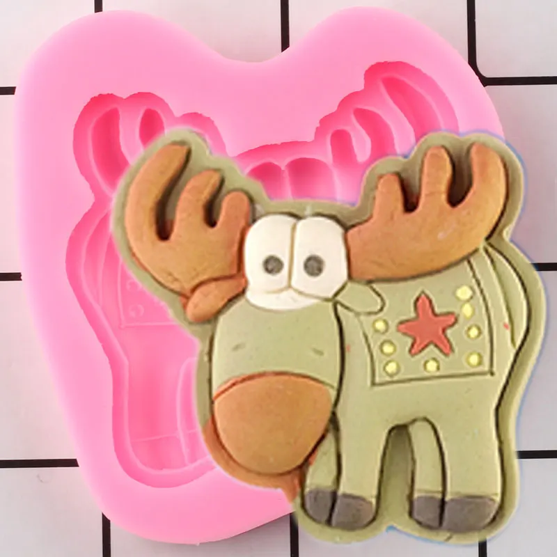 

Мультфильм олень Силиконовые Формы Рождественский капкейк Топпер инструменты для украшения тортов из мастики печенье выпечки Конфеты Шок...