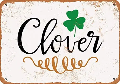 

Clover Metal Tin Sign 12 X 8 Inches Retro Vintage Decor