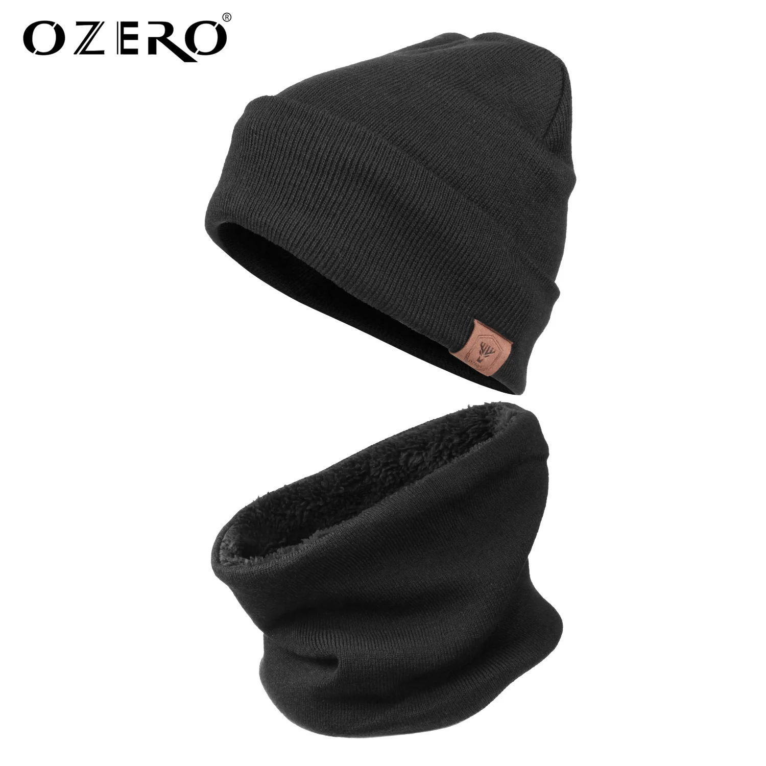 

OZERO Solid Knitted Cap Scarf Winter Hats For Skullies Beanies Men Women Autumn Beanie Hat Ski Warm Skull Bonnet Winter Caps