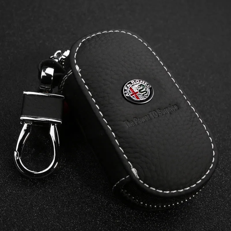 Кожаный чехол для ключей Alfa Romeo автомобильный брелок с логотипом ALFA Giulietta Giulia Stelvio