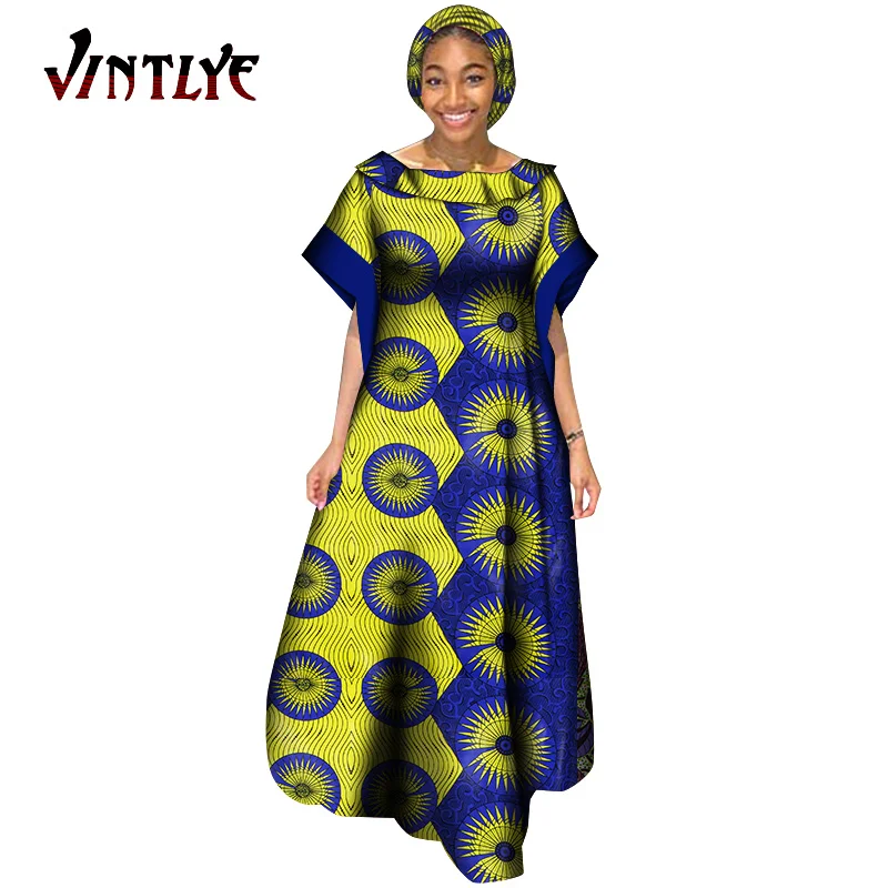 Африканские платья для женщин свободное винтажное женское платье с шарфом принт