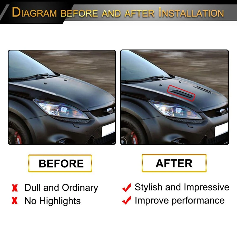 

Automobile Decoration Side Scoop Engine Hood Air Intake Panel Heat Dissipation Vent Cover Suitable for Au