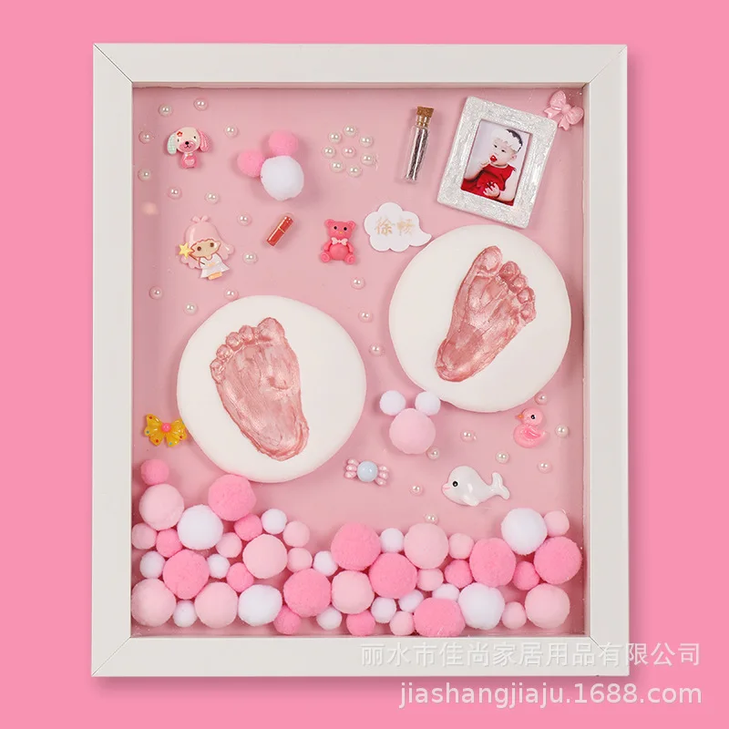 Pink Моделирующая глина, ручная Лапка, сделай сам, детская фоторамка, светодиодный светильник, слизи, ручная печать, следы, цветная глина, сувенир для новорожденных, пластилин - Цвет: Pink