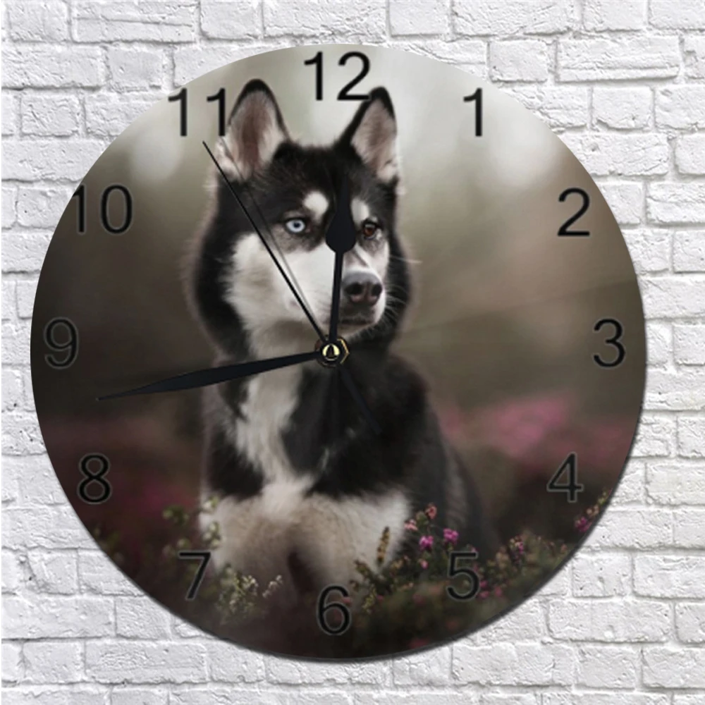 Настенные декоративные часы цифровой циферблат с цифрами для собак бесшумные