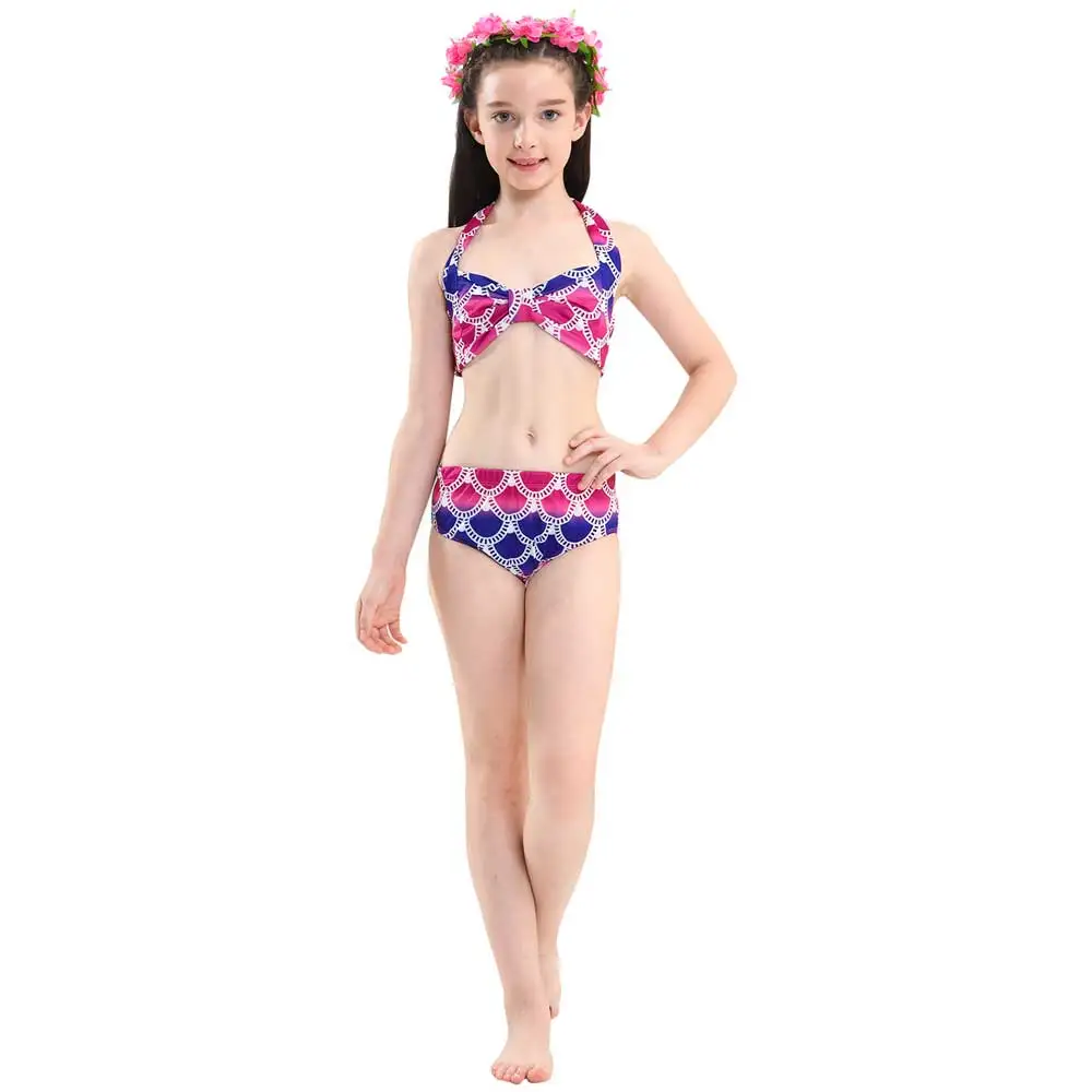 Girls Walkable And Swimmable Mermaid Tail Swimsuit Cosplay Costume Kids Children Bikini And Sparkle Mermaid Swimtail