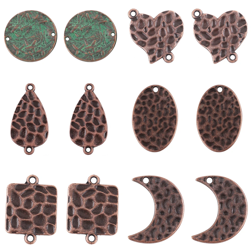 

10Pcs Zinc Alloy Metal Charms Moon Heart Drop Pendants Jewelry Supplies For DIY Making Hanging Earrings Necklace Accessories
