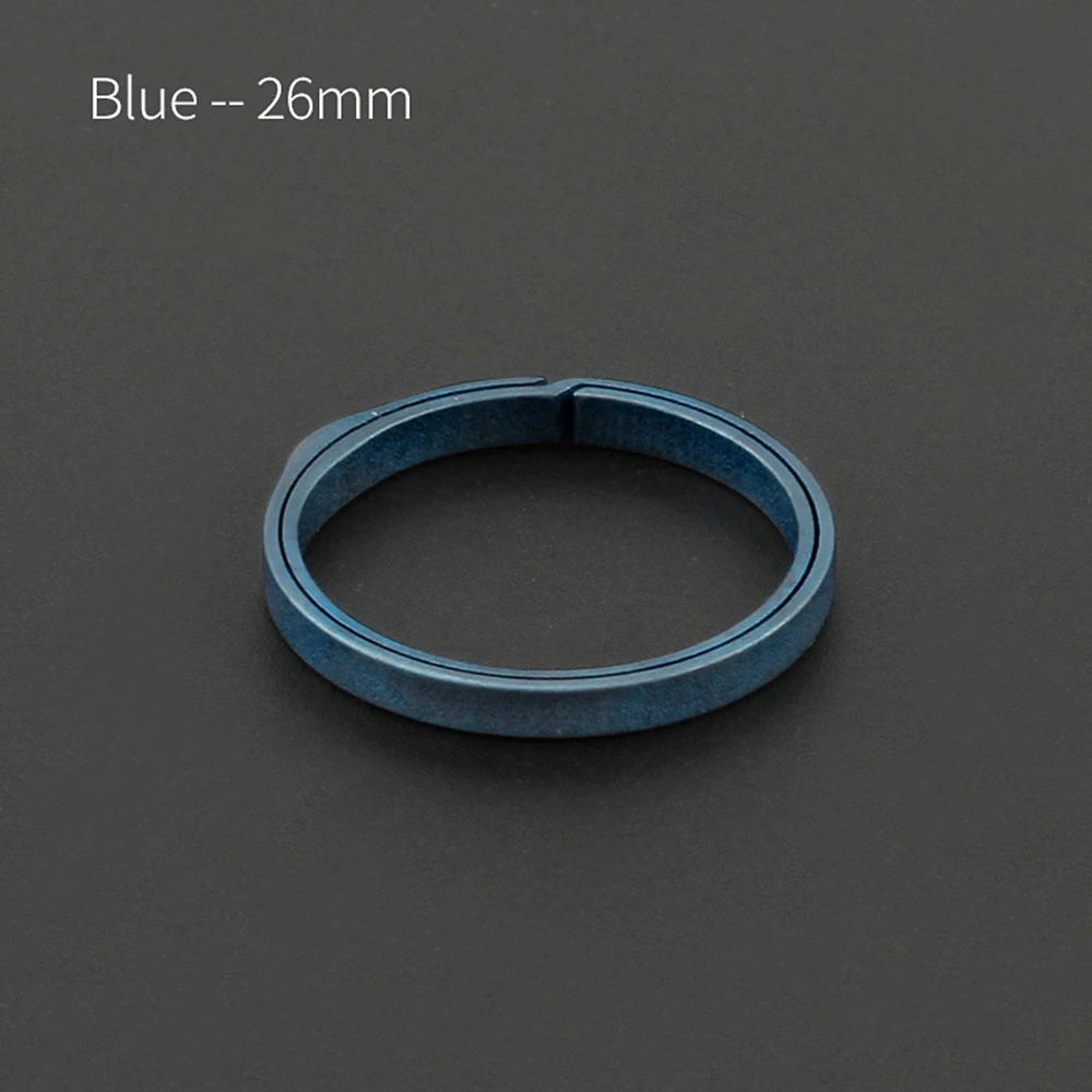 26mm-Blue Настоящее титановое кольцо для ключей супер легкий титан брелок для ключей креативные EDC брелоки Quickdraw открытый инструмент - Цвет: 26mm-Blue