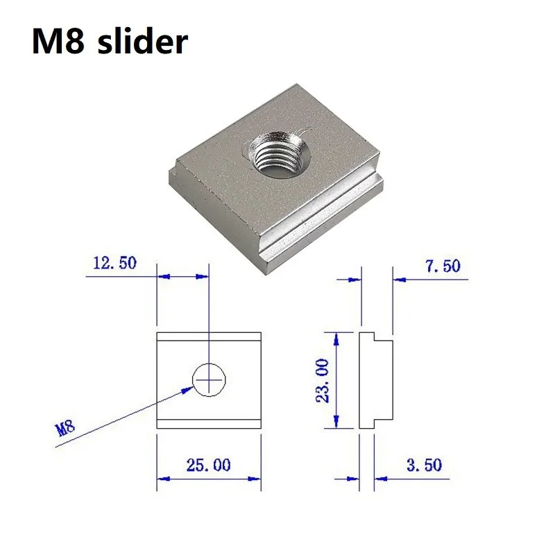 

T-Slot Slider T-Track Jig Screw Fixture Rail Special Accessories Woodworking M6 M8 Nut Handle Table Rail Accessories Tool
