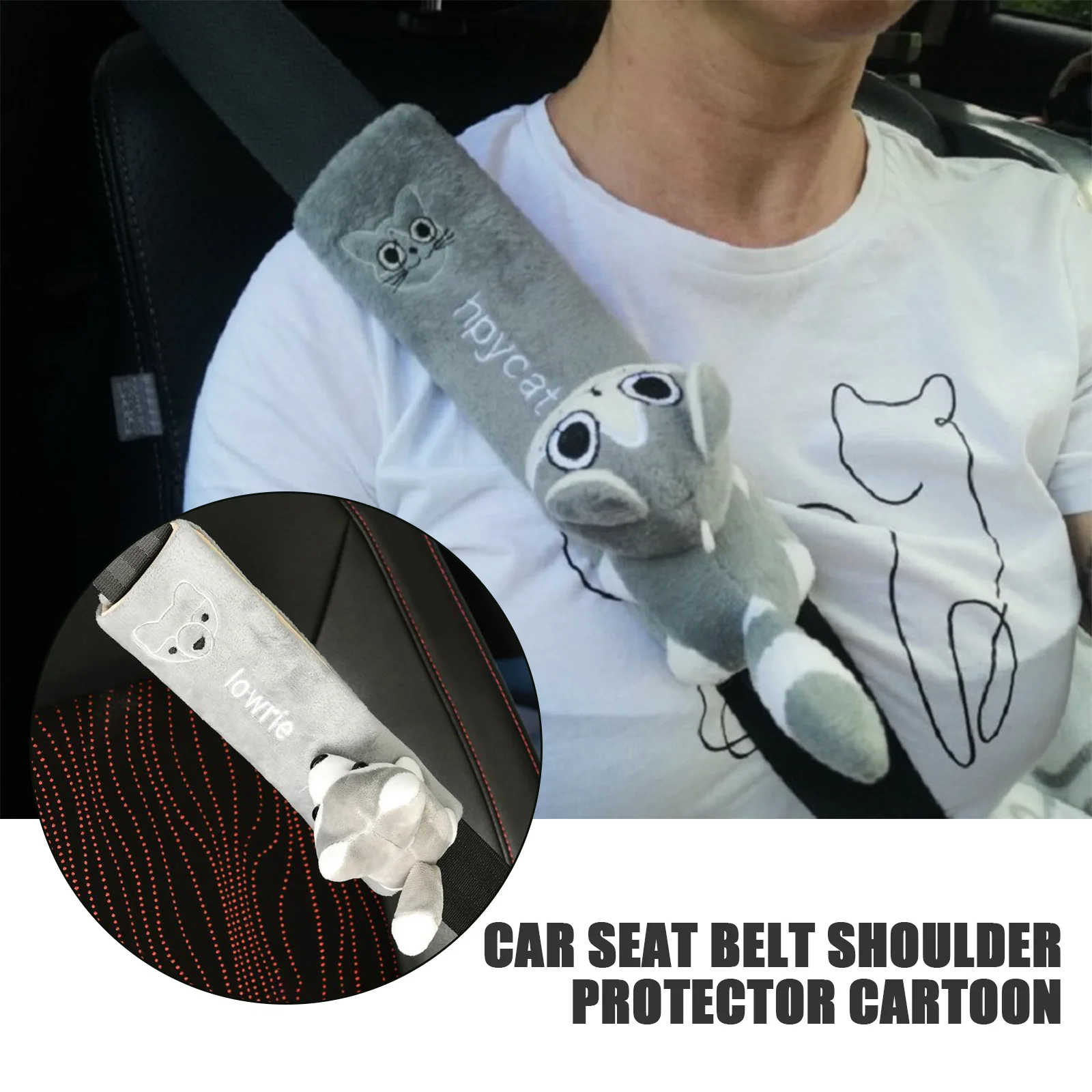 

Cartoon Car Seat Belt Cover Universal Auto Seat Belt Shoulder Pad Warm Flannel Interior Seat Cushion Protector Safety Protection