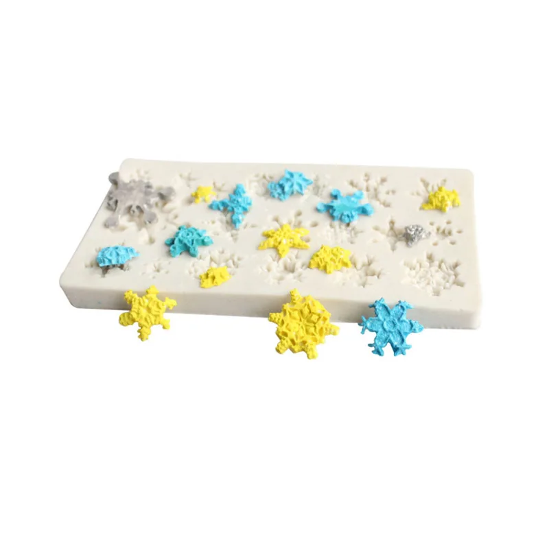 Снежинка формы 3D кремния для шоколада желе конфет форма выпечки формочка DIY