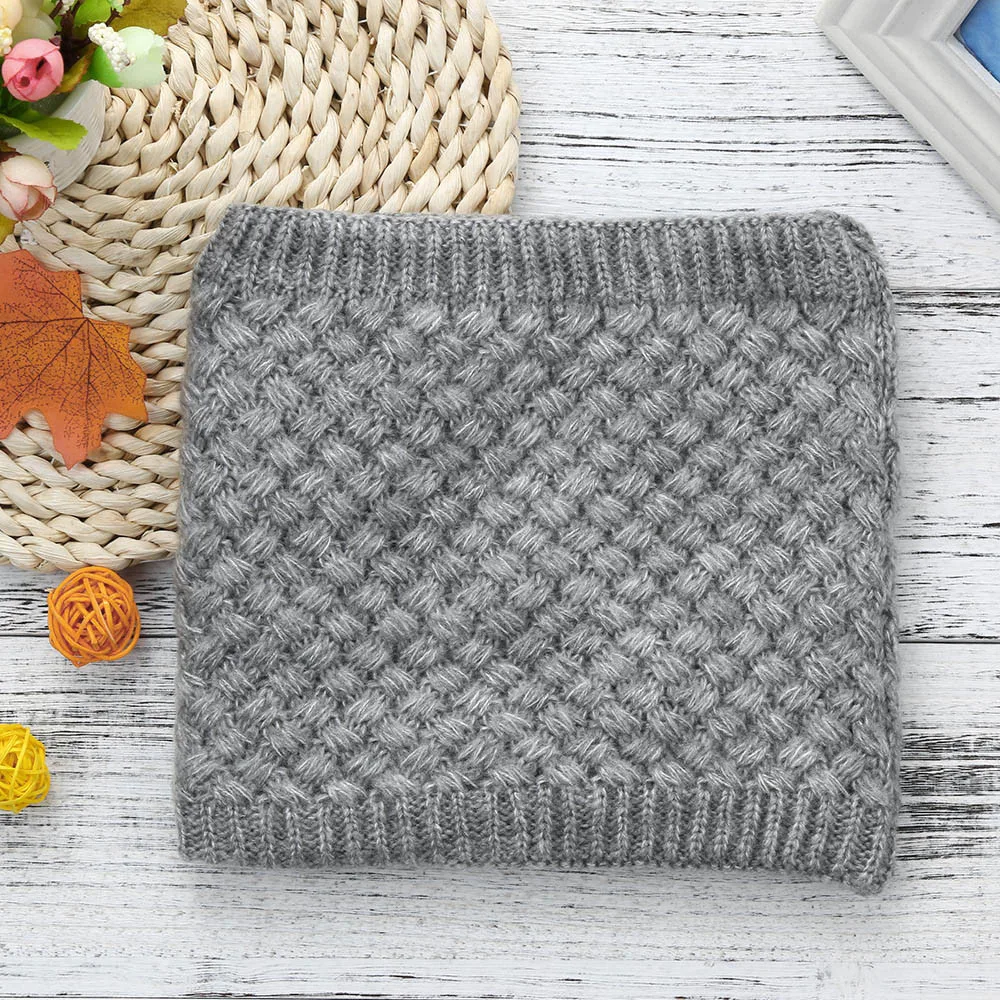 Вязаный шарф для шеи мужской зимний теплый женщин толстый флисовый вязаный