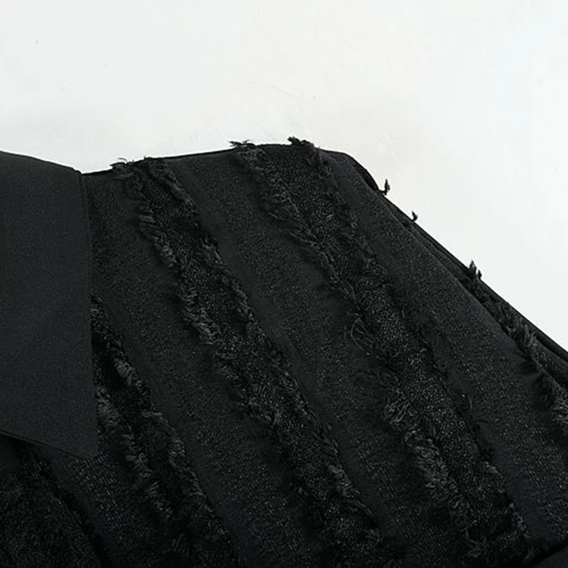

CHICEVER Casual Shirts For Women Lapel Long Sleeve Patchwork Feathers Designer Loose Woven Blouses Female 2021 Autumn Clothing