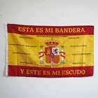 Флаг Испании с щитком Испании и объяснением частей щита Испании 100D полиэстер 3x5 футов 90x150 см Баннер