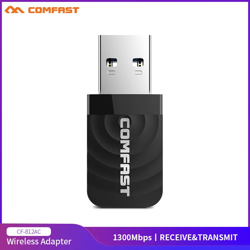 Comfast CF 812AC высокое Мощность 1300Mbps Мини Сетевая карта Dual Band 2 4G и 5 8G Wi Fi передает