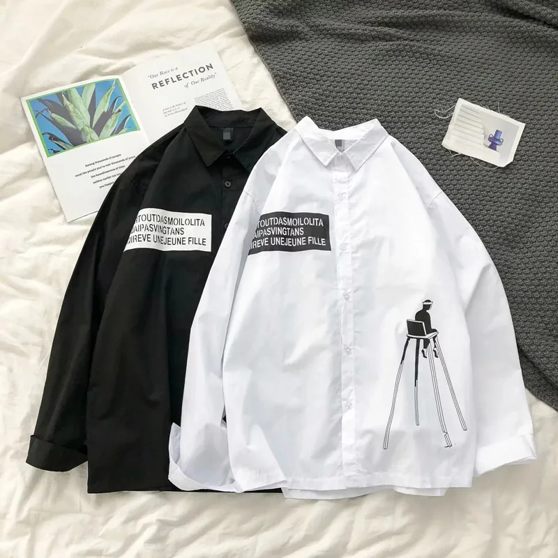 Женская рубашка с принтом в стиле Харадзюку весна-лето 2020 Мужская модная