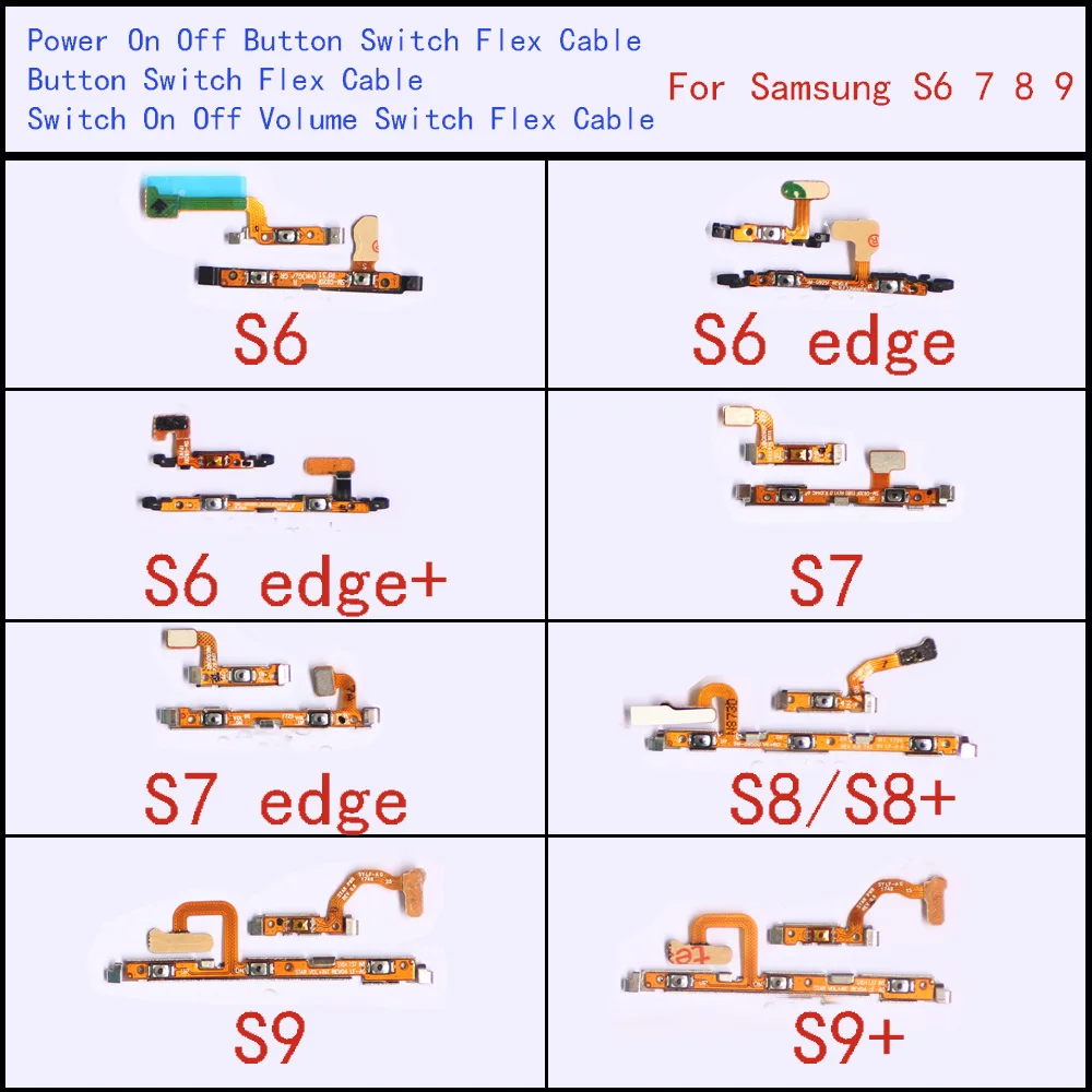 Для Samsung S6 edge S7 S8 + Plus S9 кнопка включения выключения питания гибкий кабель