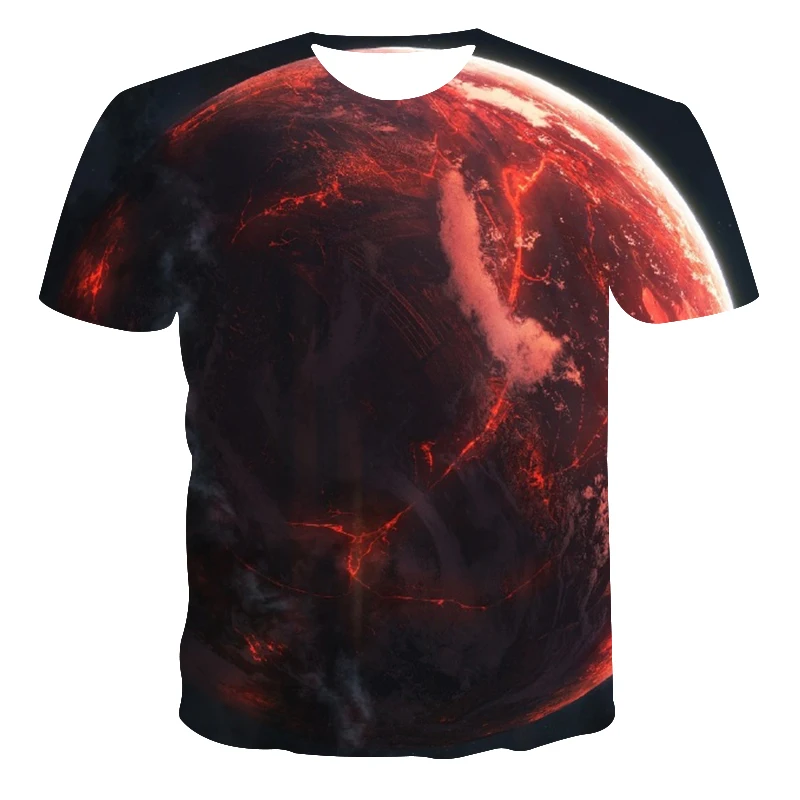 

3D Men's Printing T-Shirt Beautiful Tops Breathable Multi-Color Short-Sleeved Men's Shirt O-Neck Men's Clothing (Customizable)