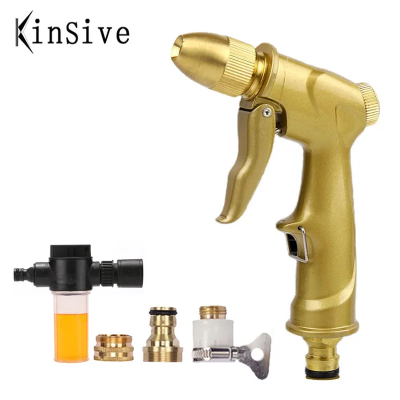 

Новый садовый водяной пистолет высокого давления, шланг для мойки автомобиля, насадка, регулируемый распылитель Jardin, набор для Полива метал...