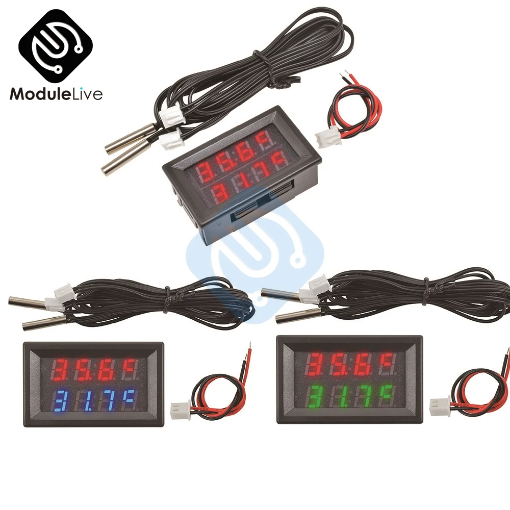 Цифровой прибор для измерения температуры автомобилей и аквариумов DC4-28V
