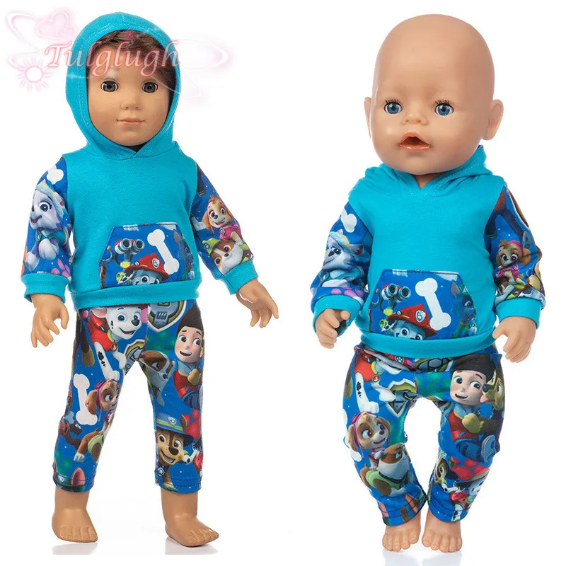 Новинка свитер с синей собакой костюм подходит для кукол 43 см новорожденных