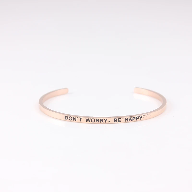 Лидер продаж 2021 Браслет-манжета из нержавеющей стали цвета розового золота с