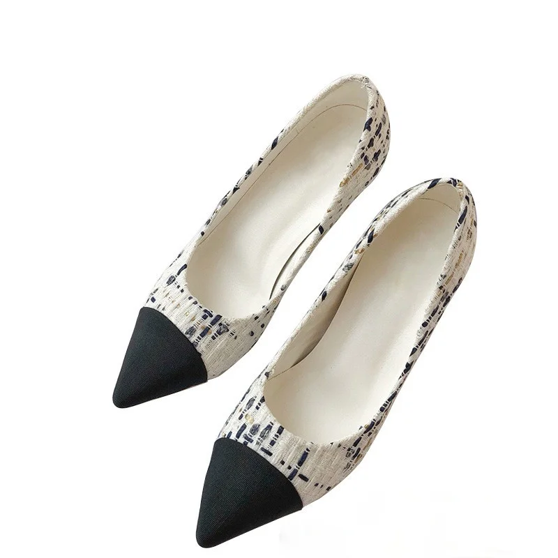 

Brand High Quality Pointed Sexy High Heels Black Leather Thin High Heels Designer White Pearl Decoration Dress High Heels