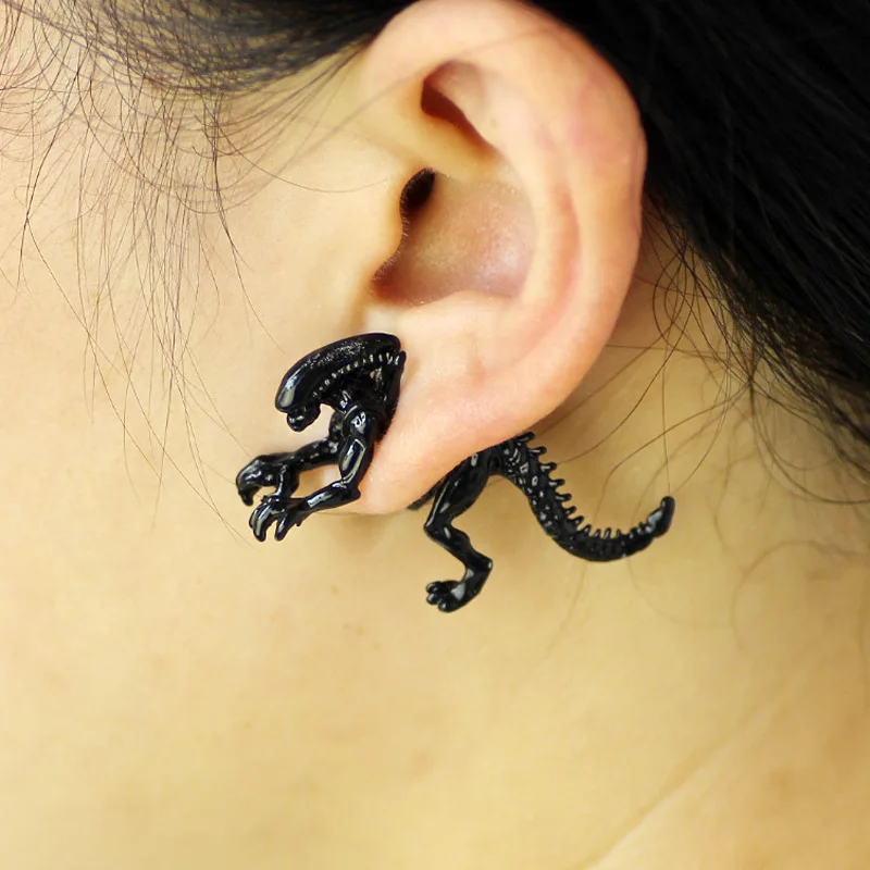 

Dinosaur Stud Earrings for Girls Women Hiphop Creativity Animal Piercing Ear 3D Scary Dinosaur Earrings Jewelry Gift Wholesale