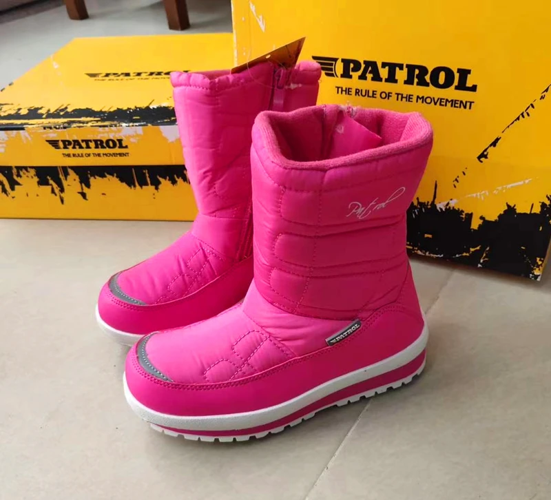 

Новинка, 1 пара, носки розовые Водонепроницаемые зимние ботинки; Шерстяная зимняя детская обувь, теплые сапоги, модные сапоги для девочек