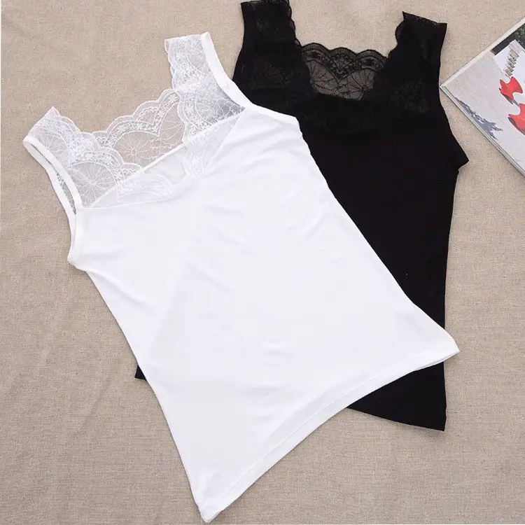 

Women 's Sling 2021 Spring And Summer Ladies Lace V-Neck Solid Color Slim Slimming Base Shirt