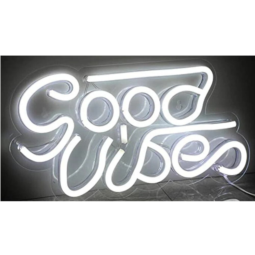 Good Vibes Neon Sign Custom Handmade Real Glass Tube Bar Store Party Home Aesthetic Room Decor Display Light 14&quotX 8&quot | Лампы и