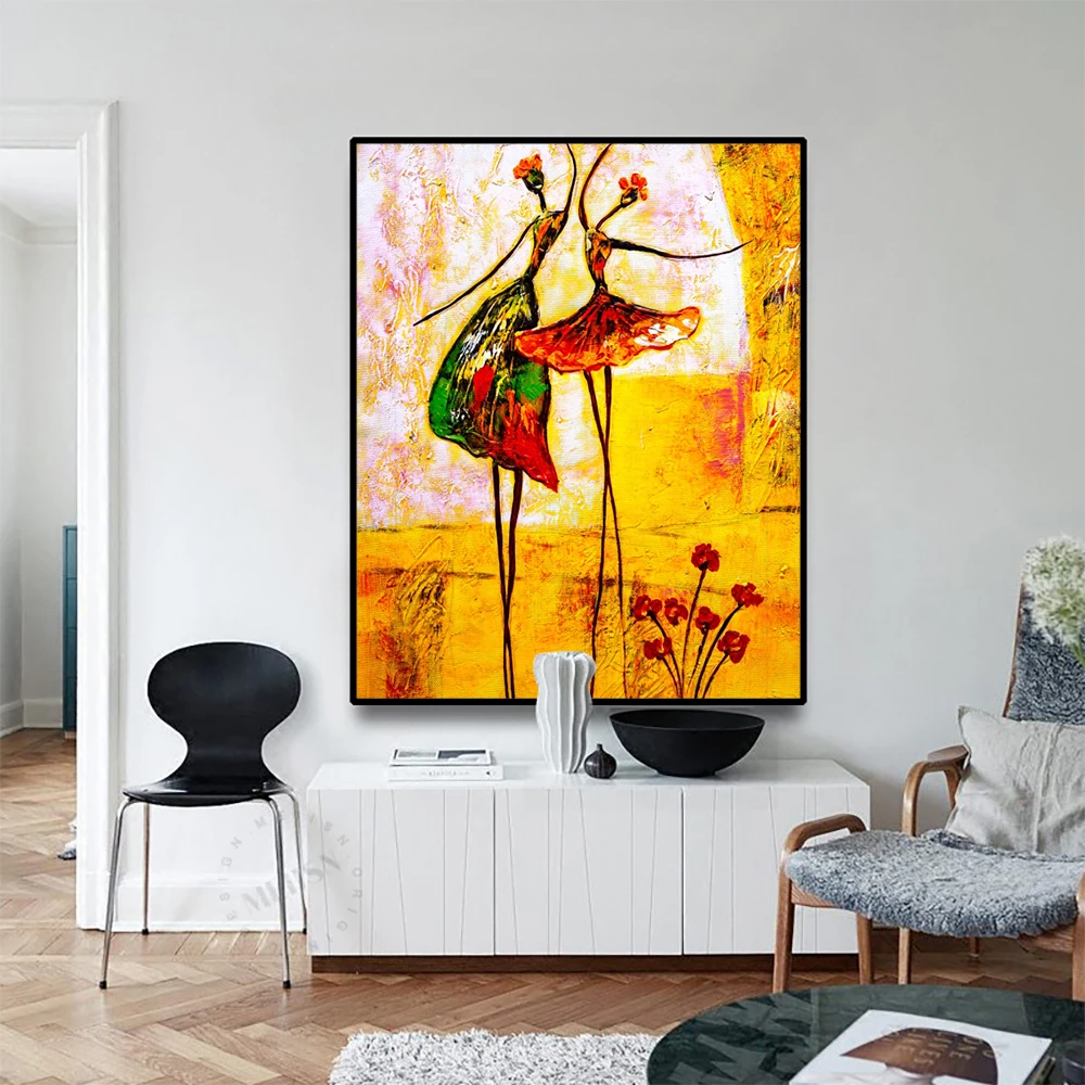 Wall Pictures For Living Room Dancing Girs Picture PosterCanvas Painting Calligraphy Posters And Prints Home Art Decorate | Дом и сад