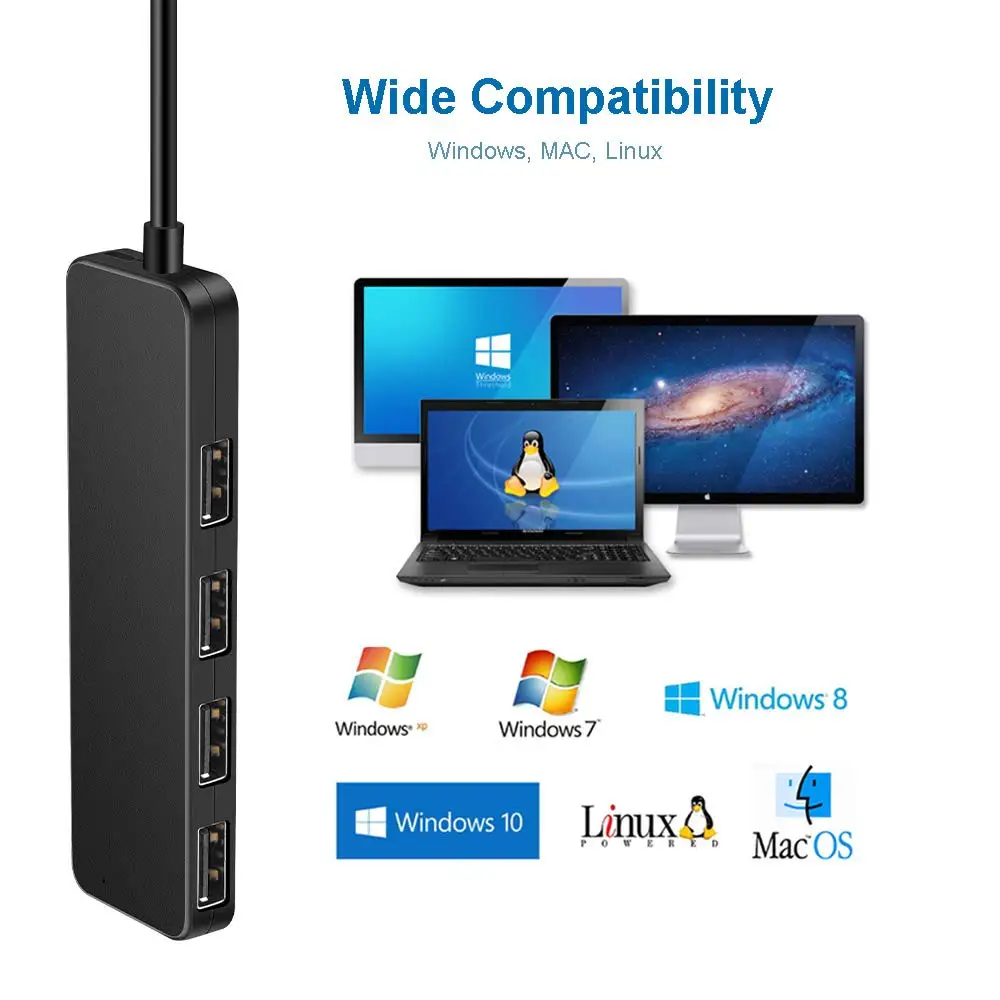 Порт Onvian 4 USB 3.0 2.0 HUB с портом питания 5V Micro для кабелей расширения в 1 ноутбуков шунт