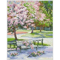 a corner of spring park patterns counted cross stitch 11ct 14ct 18ct diy cross stitch kits embroidery needlework sets home decor