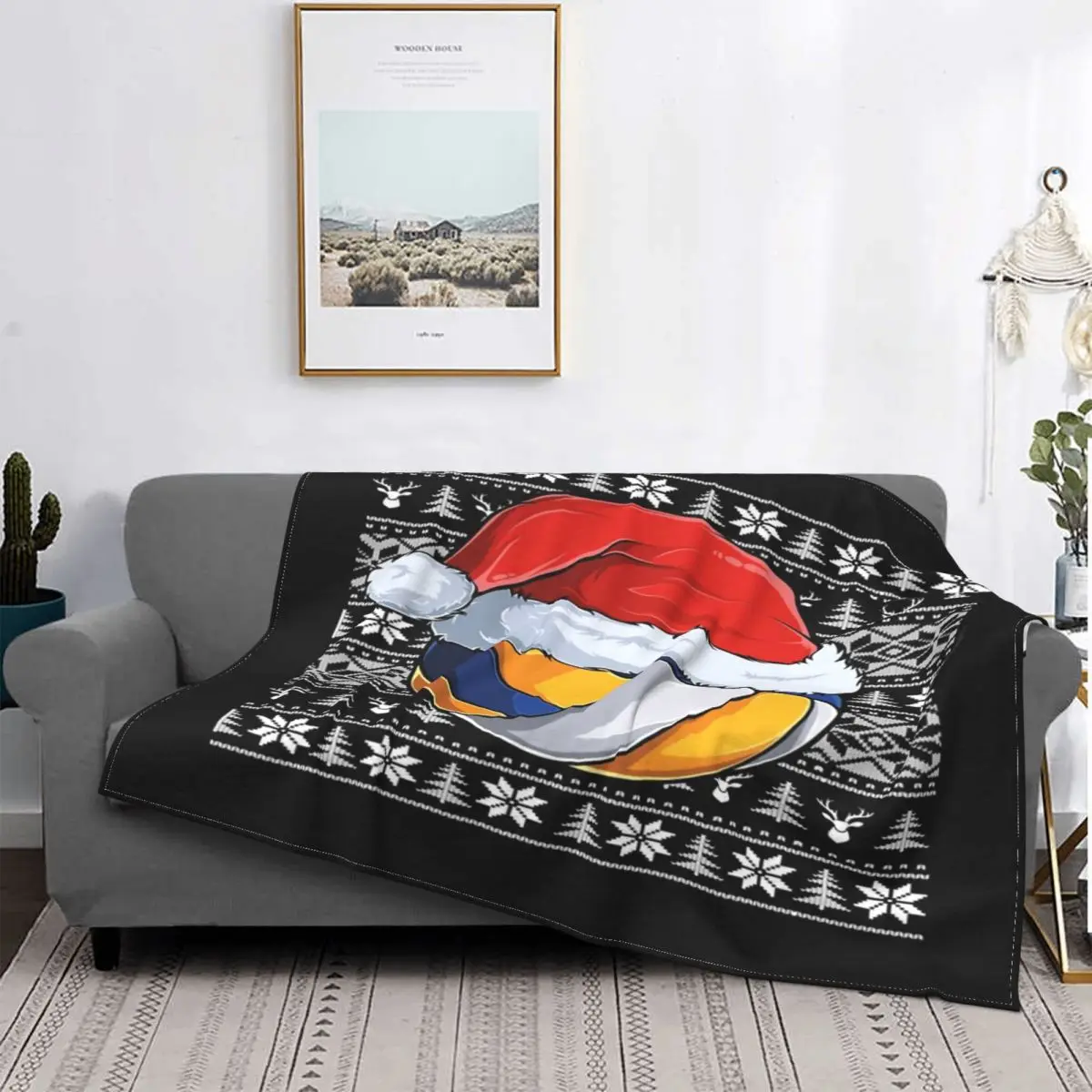 

Manta navideña con bola de voleibol y gorro de Papá Noel, colcha para cama a cuadros, Picnic, para bebé