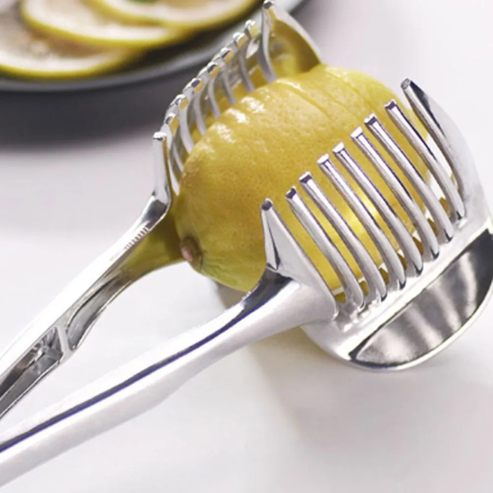 

Stainless Steel Potato Slicer Tomato Cutter Tool Shreadders Fruit Lemon Cutting Holder Slice Cooking Tools Kitchen Accessories