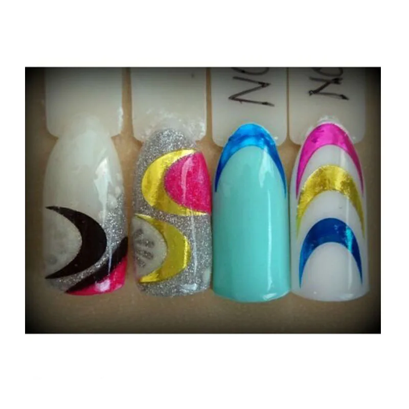 Неоновый дизайн для ногтей наклейки с французскими наконечниками