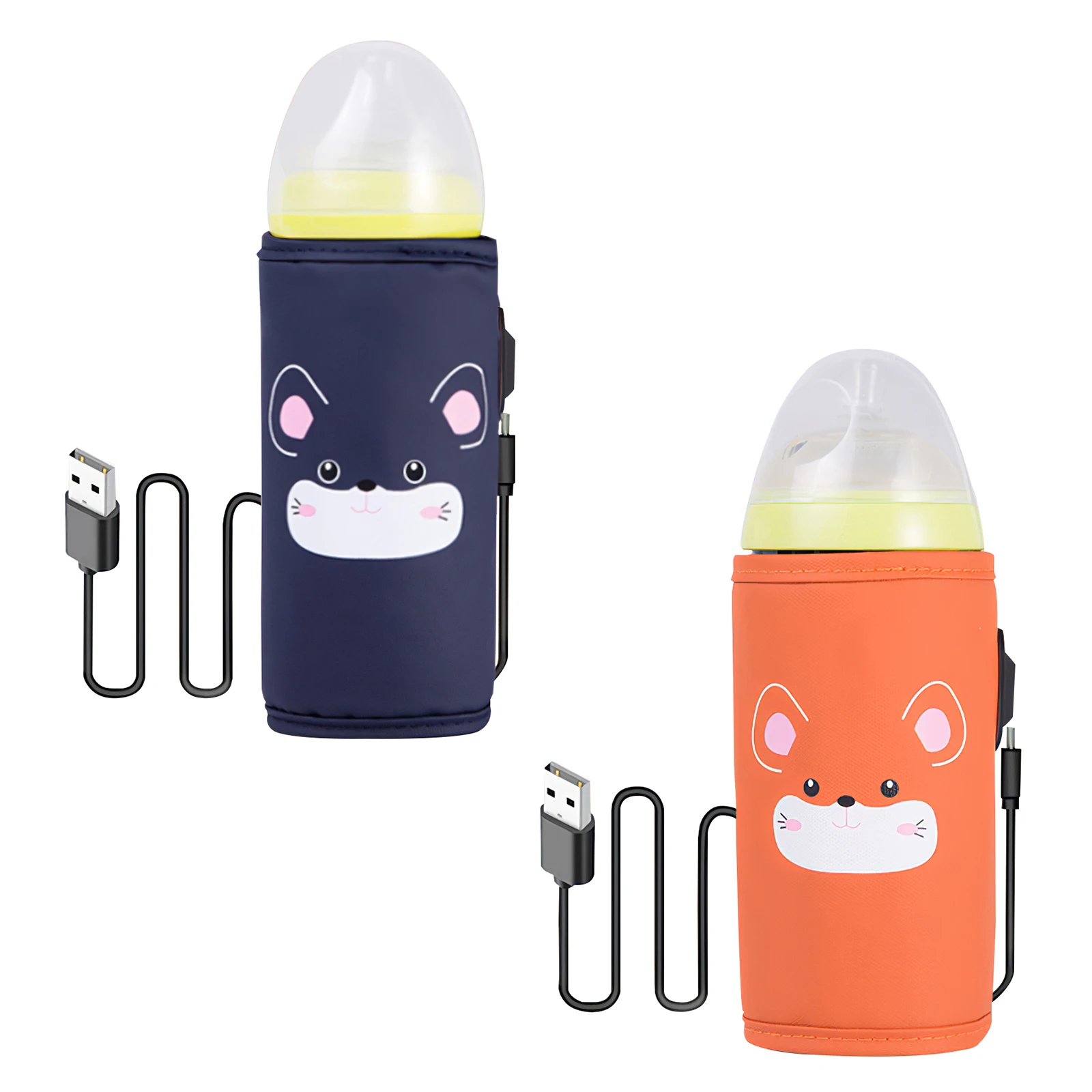 

Portable Travel Milk Warmer USB Baby Bottle Warmer Safety Infant Feeding Bottle Heated Cover Insulation Thermostat Food Heater