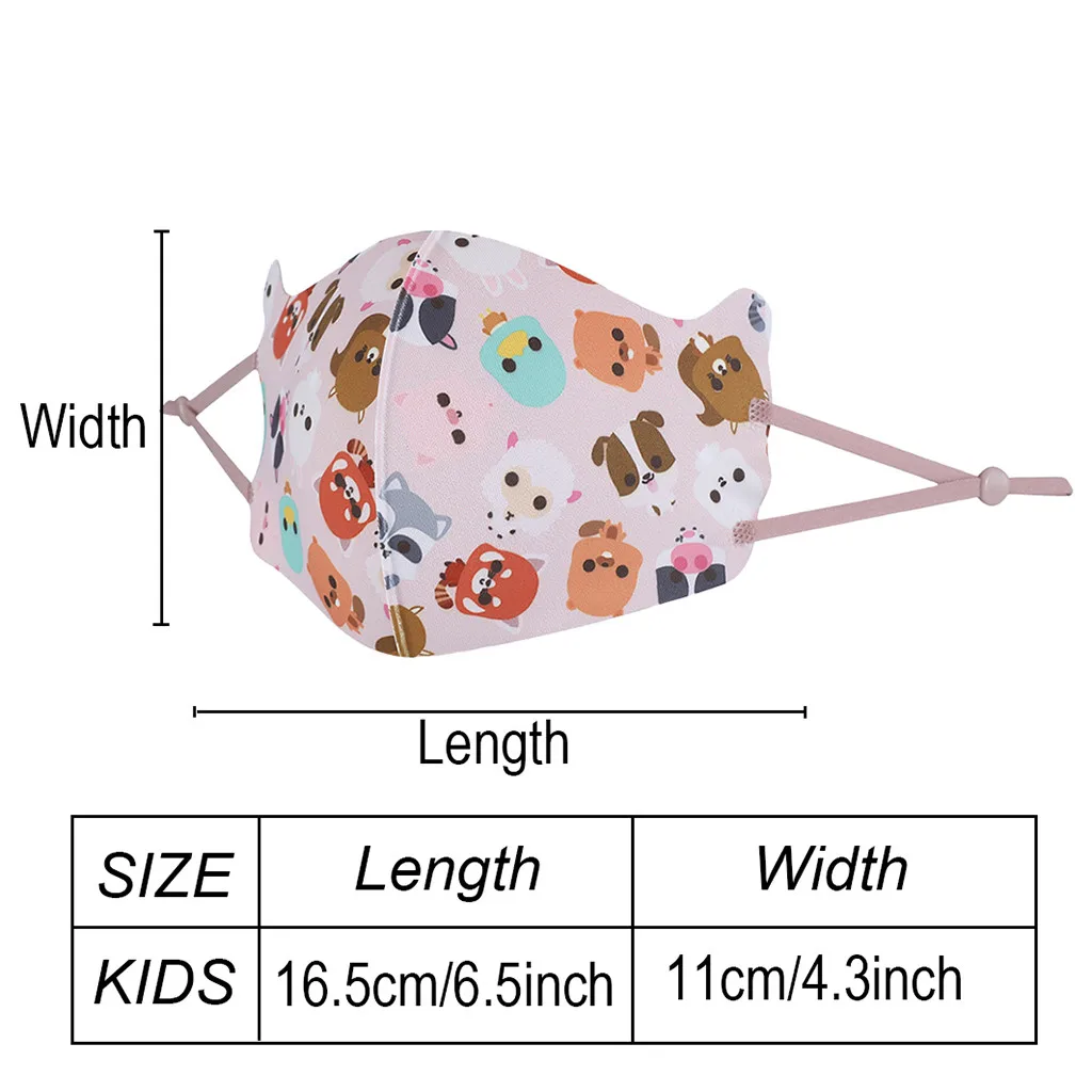 

1/3/4 Pc Mouth Masks Kids Cartoon Washable Reusable Face Mask Cartoon Dustproof Adjustable Outdoor Face Cover Masks Mascarar