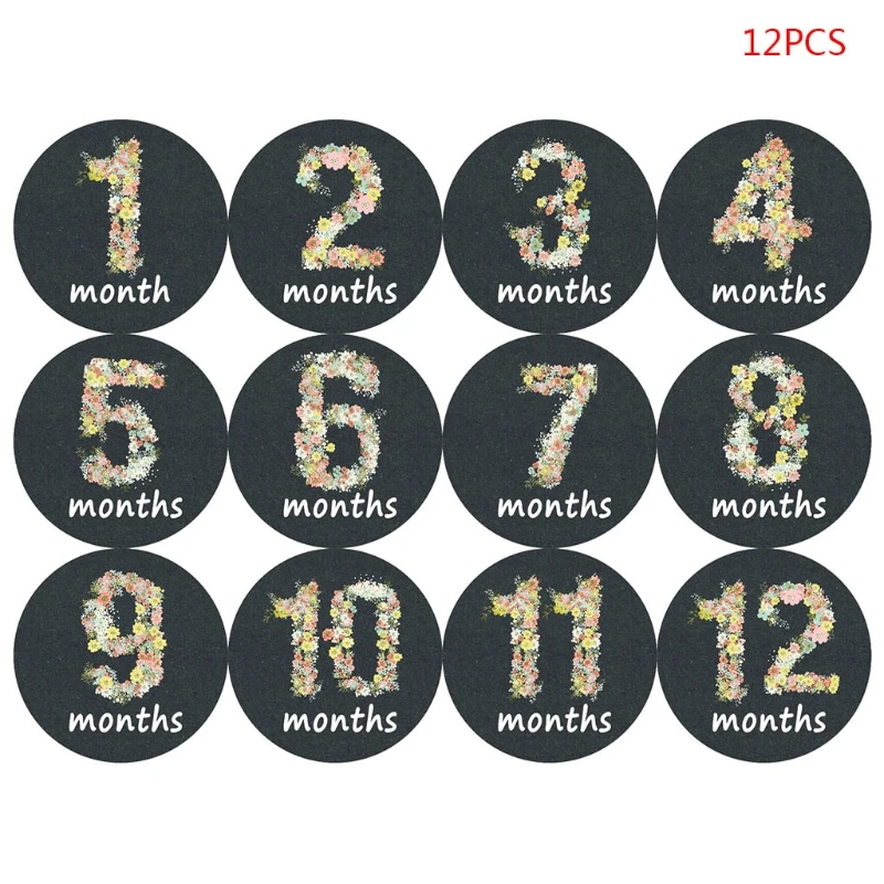 

Baby Pregnant Monthly Stickers Cartoon Animal Pattern Memory Recording Milestone Sticker Newborn Growth Photo Photography Props