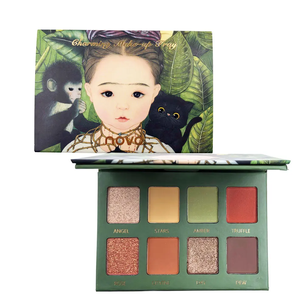 NOVO бренд Лесные эльфы тени для век матовые мерцающие блестящие зеленые красные